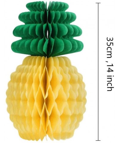 14 inch 6 Pack Pineapple Honeycomb Paper pineapple honeycomb centerpiecesTissue Hanging Centrepiece Decoration for Hawaiian L...
