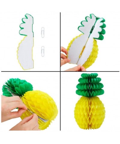 14 inch 6 Pack Pineapple Honeycomb Paper pineapple honeycomb centerpiecesTissue Hanging Centrepiece Decoration for Hawaiian L...