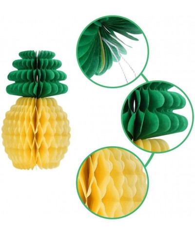 14 inch 6 Pack Pineapple Honeycomb Paper pineapple honeycomb centerpiecesTissue Hanging Centrepiece Decoration for Hawaiian L...