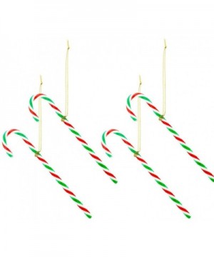 28 Pieces Christmas Candy Cane Ornaments Plastic Red White Green Christmas Ornament Embellishment with A roll of Gold Thread ...