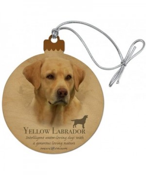 Yellow Labrador Retriever Dog Breed Wood Christmas Tree Holiday Ornament - CD18IA4MI0Q $4.71 Ornaments