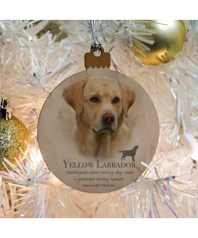 Yellow Labrador Retriever Dog Breed Wood Christmas Tree Holiday Ornament - CD18IA4MI0Q $4.71 Ornaments