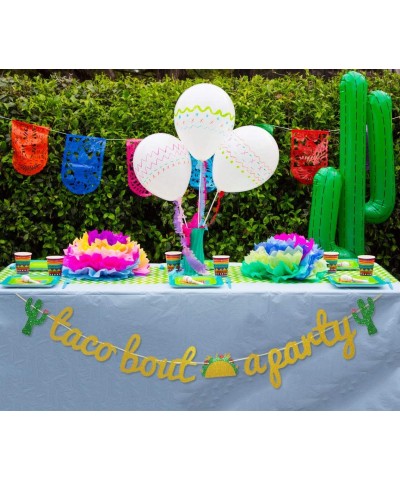 Taco Bout a Party Gold Glitter Banner Sign Garland for Cinco De Mayo Mexican Fiesta Themed Birthday Bachelorette Wedding Part...