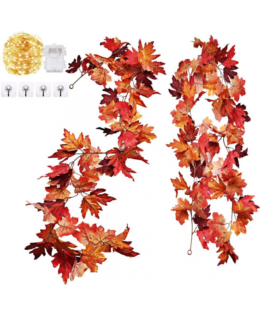 2 Pack Fall Garland- Leaf Garland Fall Leaves Garland Artificial Hanging Fall Leaf Garland Decorations for Home Clearance Aut...
