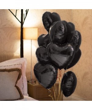 24 pcs Black Heart Shape Foil Mylar Balloons for birthday party decorations- Wedding decorations- engagement party- celebrati...