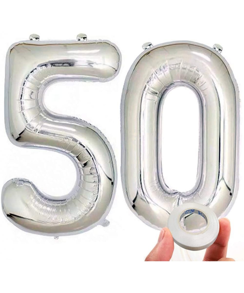 40 in Number 50 Balloons Silver for 50 Birthday Party Decorations - Silver - CJ186RZ02GK $9.42 Balloons