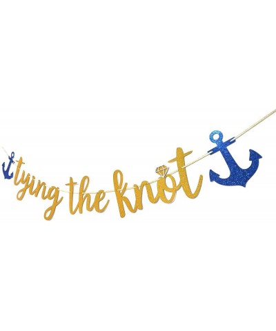 Tying the Knot Gold Glitter Banner for Nautical Beach Wedding Bridal Shower Anchor Cruise Banner Decorations - CN18N7ZKATO $9...