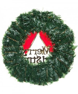 Christmas Wreath Merry Christmas 12 Iches Front Door Ornament Wall Artificial Pine Garland for Party Decor - CA18LH4IHA0 $20....