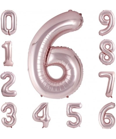 Jumbo Digital Balloons 40 inch Decoration for Birthday Anniversary Festival Party Reusable(Rose Gold Number 6) - Rosegold_6 -...