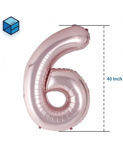 Jumbo Digital Balloons 40 inch Decoration for Birthday Anniversary Festival Party Reusable(Rose Gold Number 6) - Rosegold_6 -...