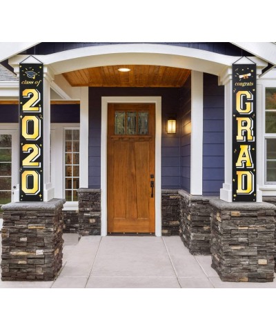 Graduation Party Decorations - 2020 Graduation Banners - Class of 2020 & Congrats Grad - Hanging Flags Porch Sign Outdoor Hom...