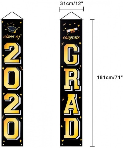 Graduation Party Decorations - 2020 Graduation Banners - Class of 2020 & Congrats Grad - Hanging Flags Porch Sign Outdoor Hom...