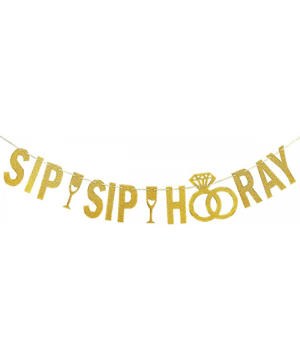 Gold Glittery Sip Sip Hooray Banner-Graduation Party Bachelorette Wedding Party Birthday Party Baby Shower Party Decorations ...