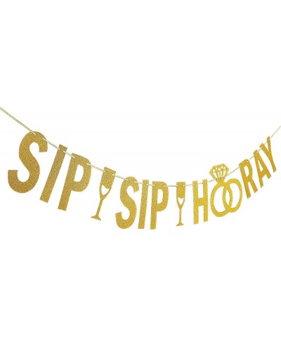 Gold Glittery Sip Sip Hooray Banner-Graduation Party Bachelorette Wedding Party Birthday Party Baby Shower Party Decorations ...