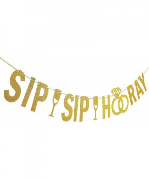 Gold Glittery Sip Sip Hooray Banner-Graduation Party Bachelorette Wedding Party Birthday Party Baby Shower Party Decorations ...