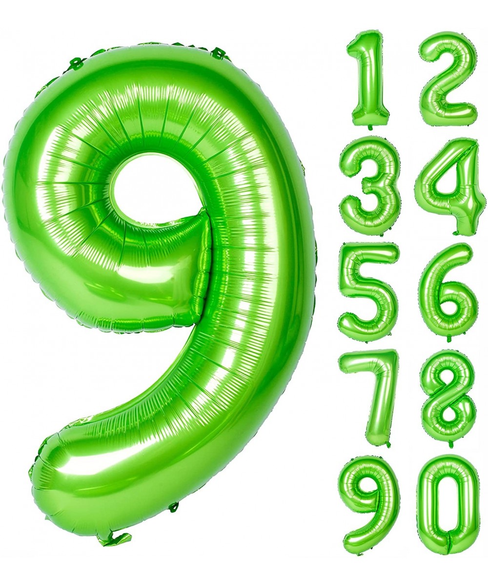 40 Inch Green Large Numbers 0-9 Birthday Party Decorations Helium Foil Mylar Big Number Balloon Digital 9 - Number 9 - CU18G9...