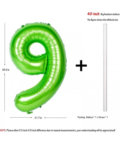 40 Inch Green Large Numbers 0-9 Birthday Party Decorations Helium Foil Mylar Big Number Balloon Digital 9 - Number 9 - CU18G9...