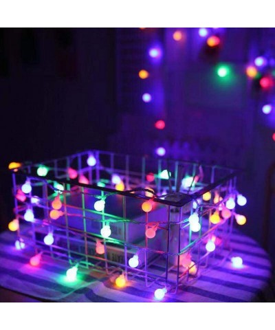 String Lights-16ft 50 LED Mult Color Globe Outdoor String Lights- Waterproof Battery Powered String Lights-Perfect for Bedroo...