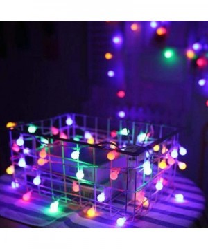 String Lights-16ft 50 LED Mult Color Globe Outdoor String Lights- Waterproof Battery Powered String Lights-Perfect for Bedroo...
