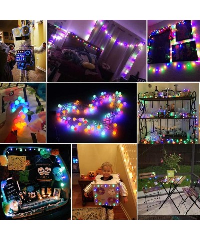 String Lights-16ft 50 LED Mult Color Globe Outdoor String Lights- Waterproof Battery Powered String Lights-Perfect for Bedroo...