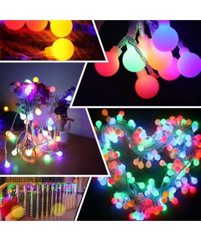 String Lights-16ft 50 LED Mult Color Globe Outdoor String Lights- Waterproof Battery Powered String Lights-Perfect for Bedroo...