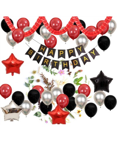 Red Black Silver 38pcs Balloons Pack for Mickey Minnie Mouse Boy Girl Birthday Baby Shower Party Decoration Supply - HAPPY BI...