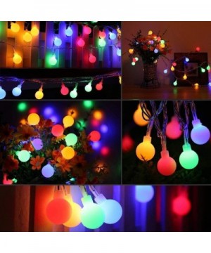 String Lights-16ft 50 LED Mult Color Globe Outdoor String Lights- Waterproof Battery Powered String Lights-Perfect for Bedroo...