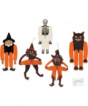 Vintage Halloween Decorations - Vintage Halloween Tissue Dancers and Vintage Halloween Black Cat and Witch Danglers - Perfect...