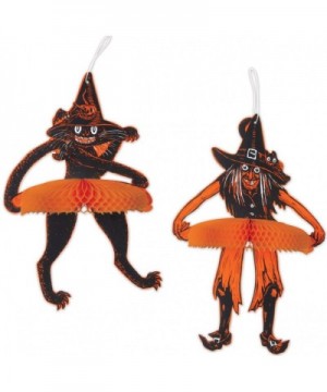 Vintage Halloween Decorations - Vintage Halloween Tissue Dancers and Vintage Halloween Black Cat and Witch Danglers - Perfect...