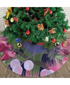 Christmas Tree Skirt Tree Mat Xmas Rainbow Parrot Pink Flowers Santa Festive Party Supplies Decorations - Black2 - CW19K8HSHN...