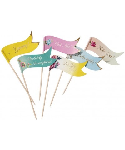 Tea Party Canape Pick Flags or Cupcake Decorations - Truly Scrumptious - Also Great For Birthday Party- Baby Shower and Weddi...