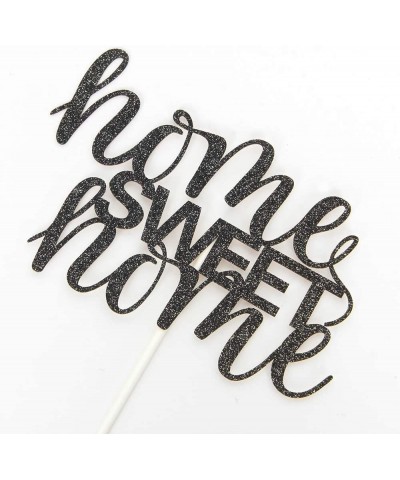 Home Sweet Home Cake Topper - Welcome Home Welcome Back New Home Housewarming Party Decoration- Black Glitter - CE197X29SUZ $...