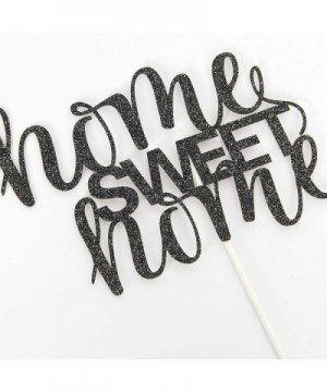 Home Sweet Home Cake Topper - Welcome Home Welcome Back New Home Housewarming Party Decoration- Black Glitter - CE197X29SUZ $...