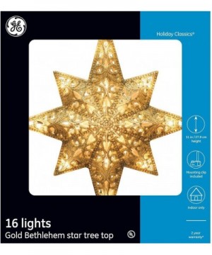 16 Lights Gold Bethlehem Star Tree Top - CV12N273DIO $24.94 Tree Toppers