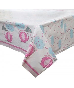 Pink Elephant Girl Baby Shower Plastic Tablecloth- 84" x 54 - Pink - CE11CGFQ0C1 $4.11 Tablecovers