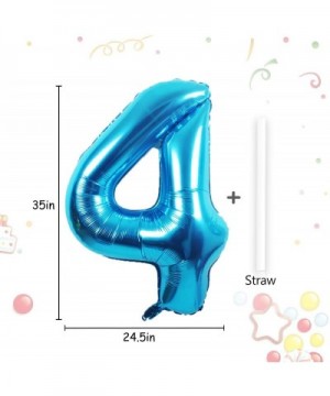 40 inch Blue Number 4 Balloon- Big Size Digit Foil Mylar Helium Balloons for Birthday Party Celebration Decoration Wedding An...