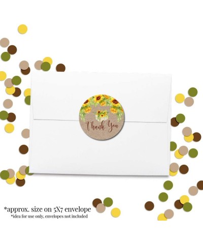 Rustic Fall Watercolor Sunflowers Thank You Sticker Labels- 40 2" Party Circle Stickers by AmandaCreation- Great for Party Fa...