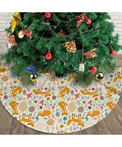 Cute Fox Christmas Tree Skirt - Holiday Party Decoration 36 inch - Cute Fox - CX19G3RI733 $13.46 Tree Skirts