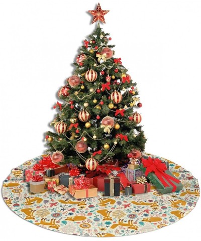 Cute Fox Christmas Tree Skirt - Holiday Party Decoration 36 inch - Cute Fox - CX19G3RI733 $13.46 Tree Skirts