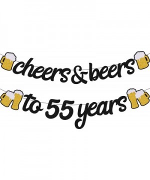 55th Birthday Decorations Cheers to 55th Years Banner for Men Women 55s Birthday Backdrop Wedding Anniversary Party Supplies ...