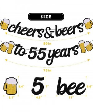 55th Birthday Decorations Cheers to 55th Years Banner for Men Women 55s Birthday Backdrop Wedding Anniversary Party Supplies ...