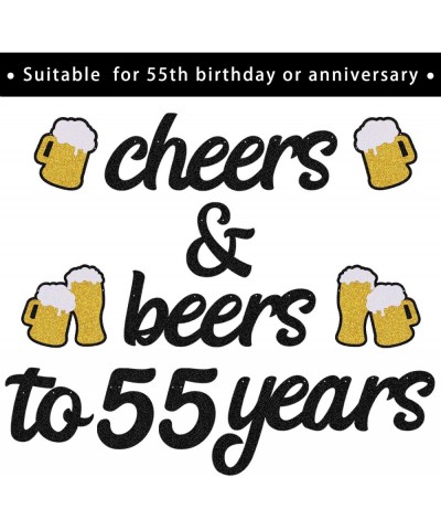 55th Birthday Decorations Cheers to 55th Years Banner for Men Women 55s Birthday Backdrop Wedding Anniversary Party Supplies ...