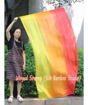 1.74m Colorful Flowy Spinning Silk Flag Poi- Church Liturgical Praise Prophetic Worship Adoration Dance Banner- Dance Poi Str...