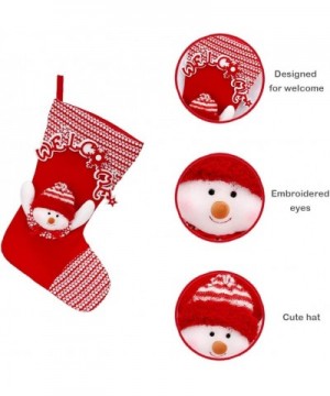 Big Christmas Stockings 18"- Set of 2 Xmas Character 3D Plush- Innovative Cute Santa Snowman with Welcome Hanging Stockings- ...