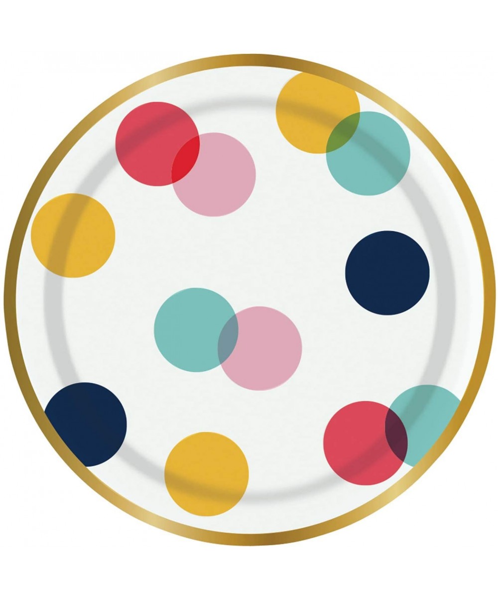 Slant Collections - 8-Count Party-Size Paper Plates- 7-Inch- Dots - Dots - C519DQG72XQ $7.54 Tableware