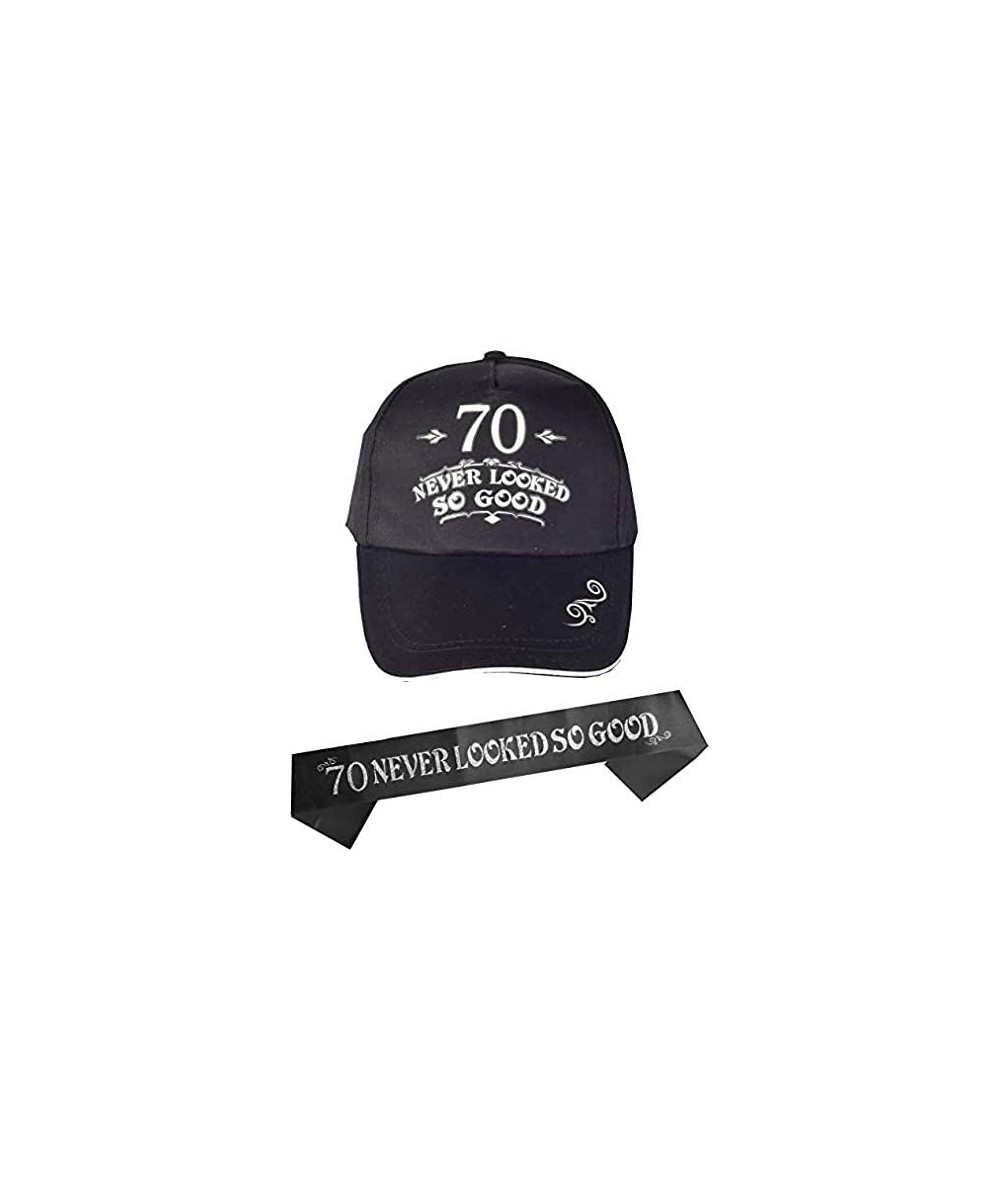 70th Birthday Gifts for Men- 70th Birthday Hat and Sash Men- 70 Never Looked So Good Baseball Cap and Sash- 70th Birthday Par...