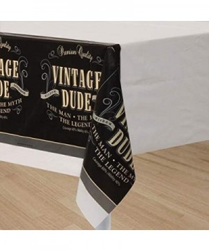Vintage Dude Plastic Banquet Table Cover- 54 by 108-Inch - C911CFI0DCH $4.85 Tablecovers
