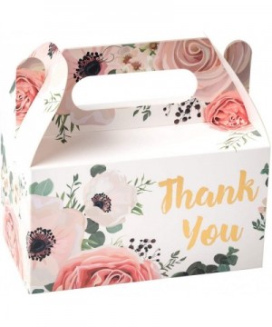 24 Pack Thank You Treat Boxes - Floral Design Cardboard Box- Perfect for Wedding- Birthday- Celebrating and Party - 6.25 x 3....