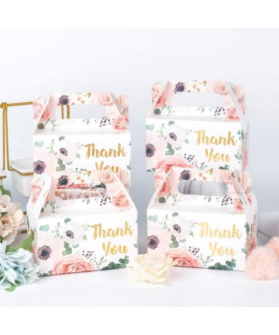 24 Pack Thank You Treat Boxes - Floral Design Cardboard Box- Perfect for Wedding- Birthday- Celebrating and Party - 6.25 x 3....