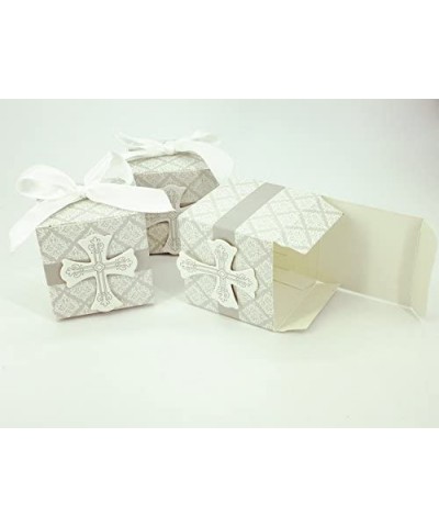 Party Candy Boxes for Baptism First Communion Favor Cross Candy Box Christening Baby Shower bomboniere wrap Holders with Ribb...